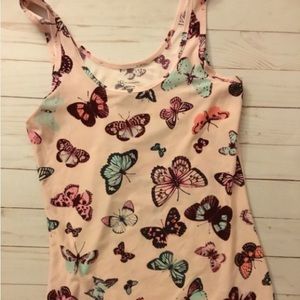 No Boundaries Butterfly Print Boyfriend Tank